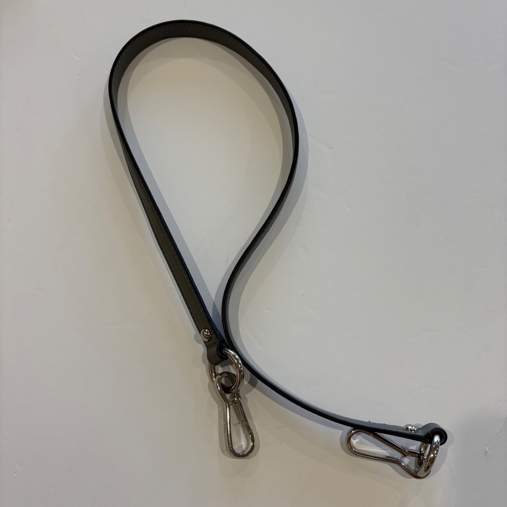 Coach Gray Leather Replacement Handbag Shoulder Strap Silver Hardware ~35 in